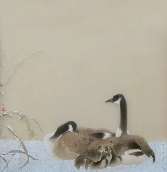 李卫华·雪芦宿禽图