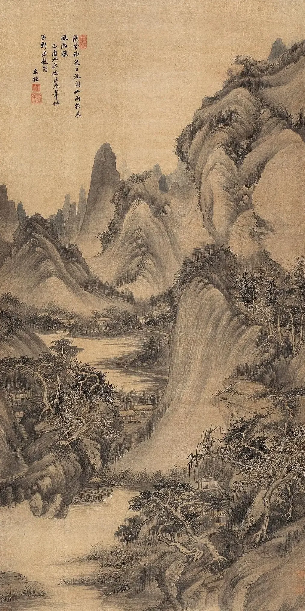 王鉴·溪云初起图