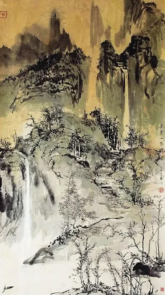 夏粮·五云山登禅图