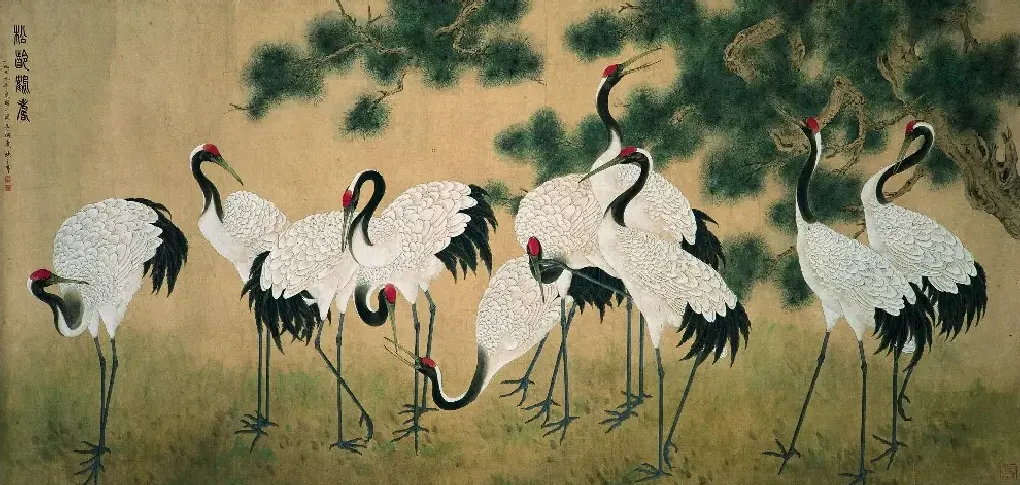 陈之佛·松龄鹤寿