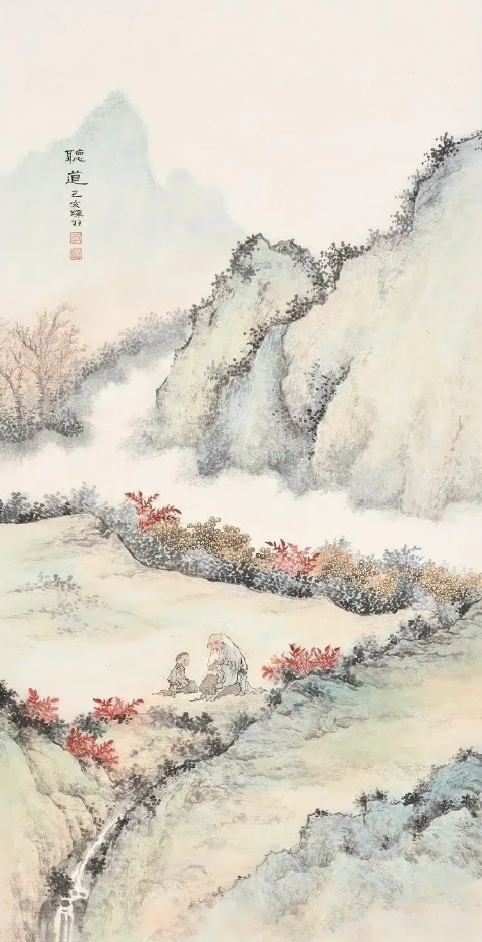 李蝉羽·听道 137x69cm 2019年