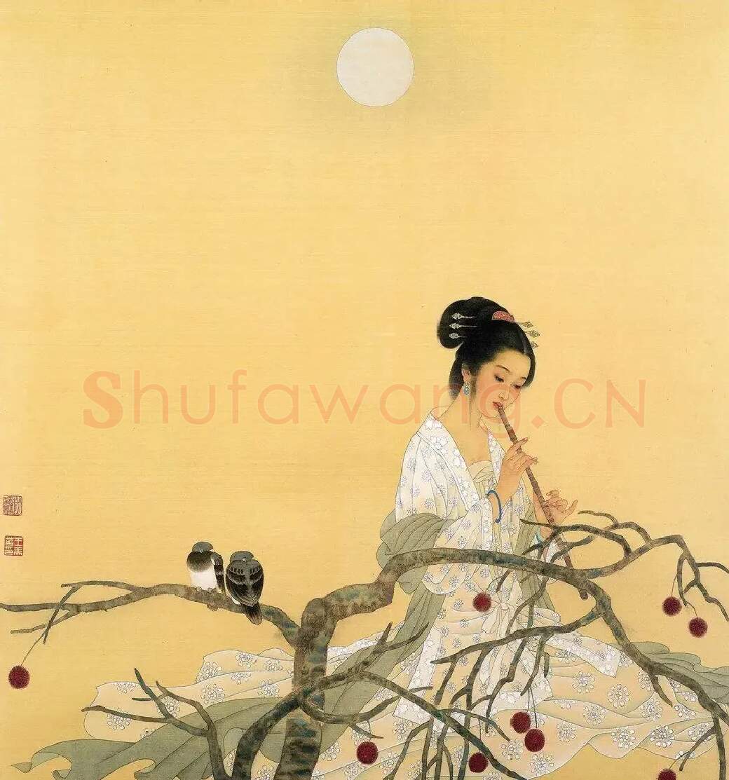 赵国经·月下吹箫图