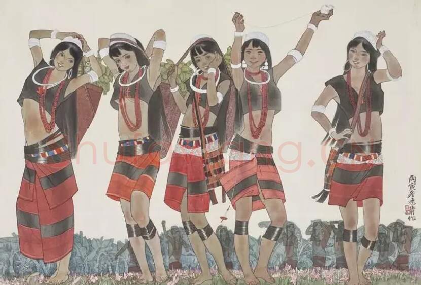 周秀青·佤族妇女走路纺线