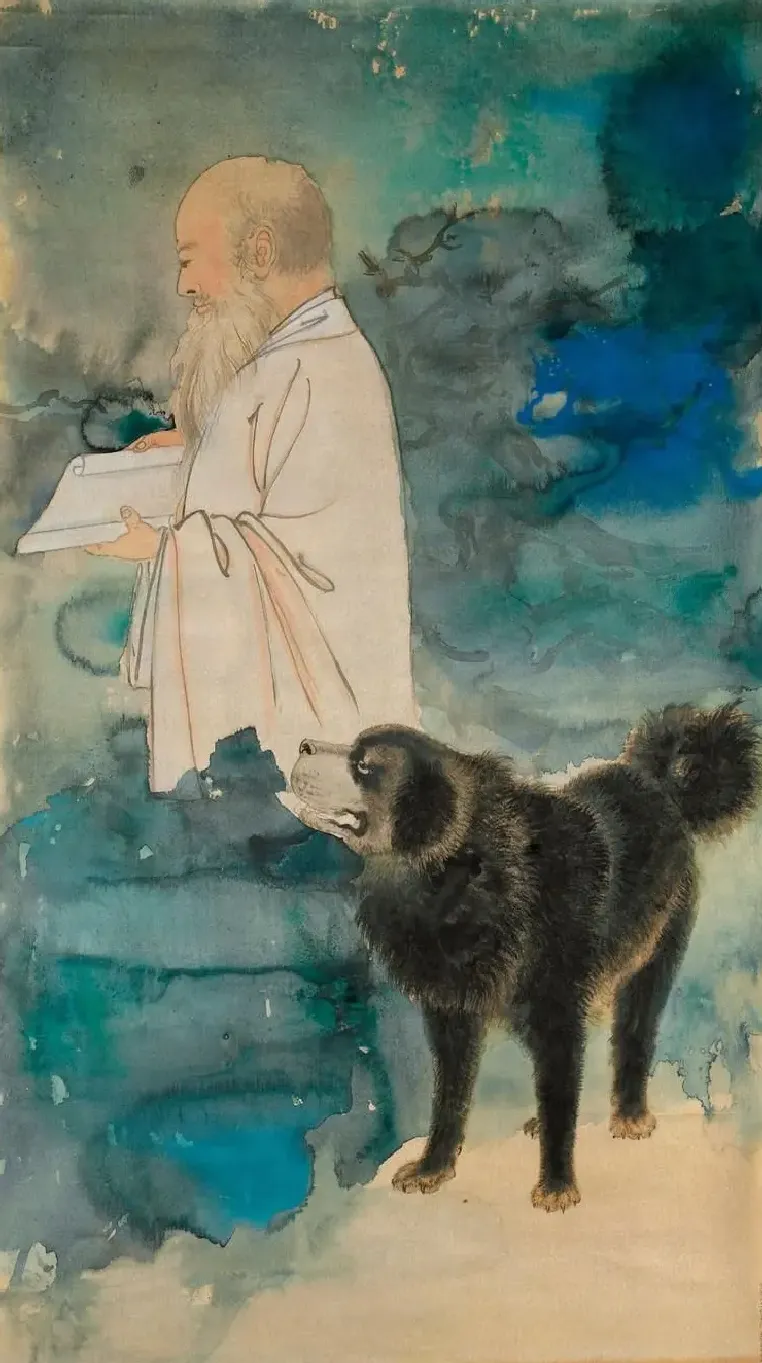 张大千·大千自画像与黑虎