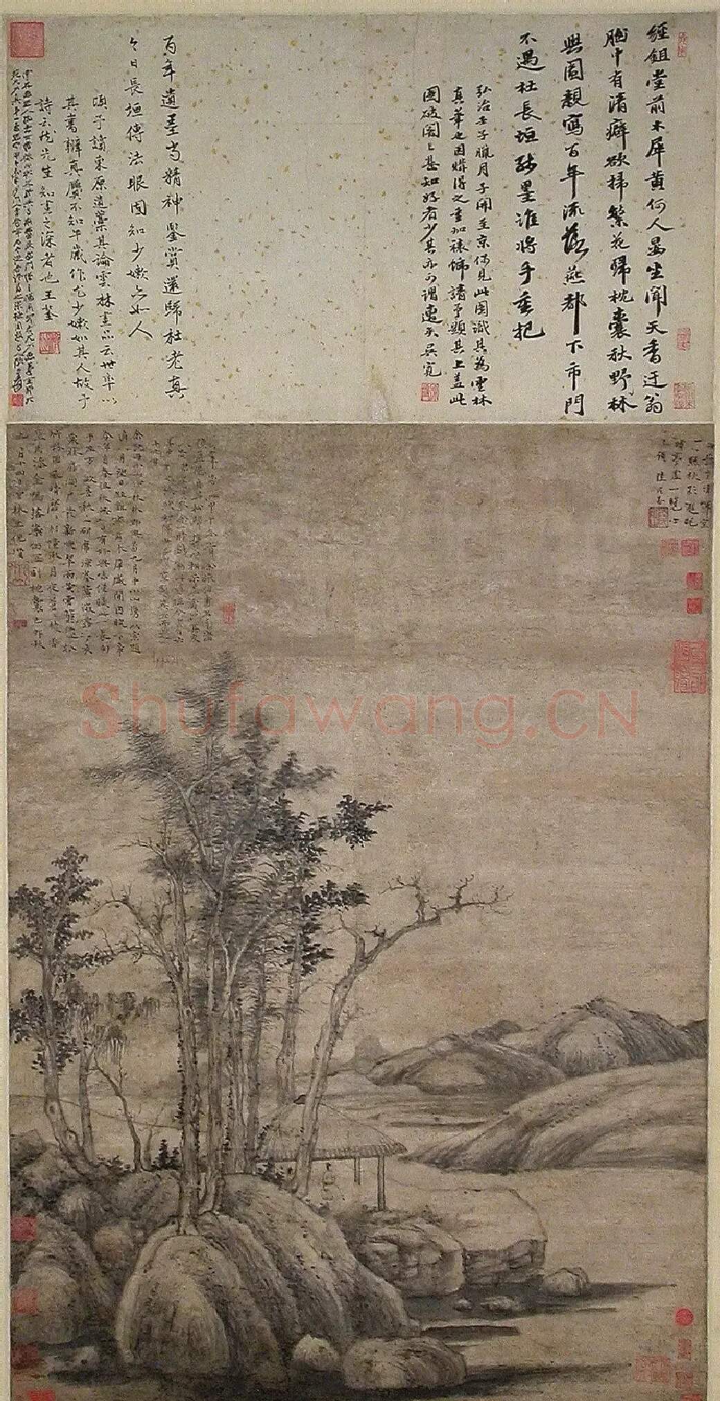 倪瓒·秋林野兴图