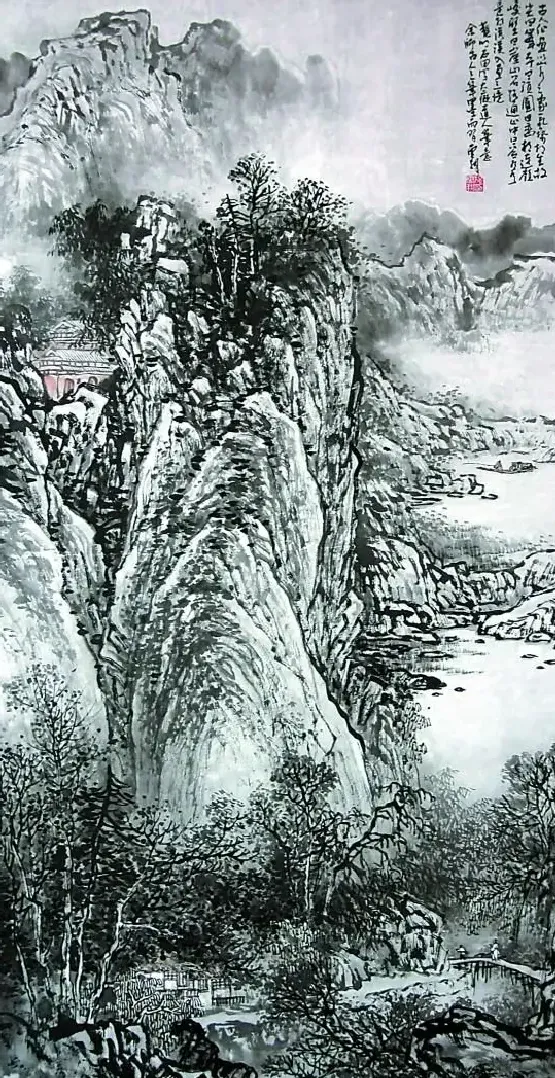 施云翔·水墨山水图