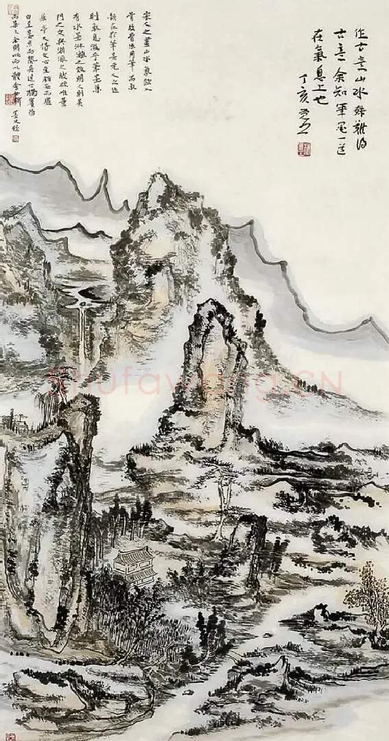 梅墨生·山居图轴