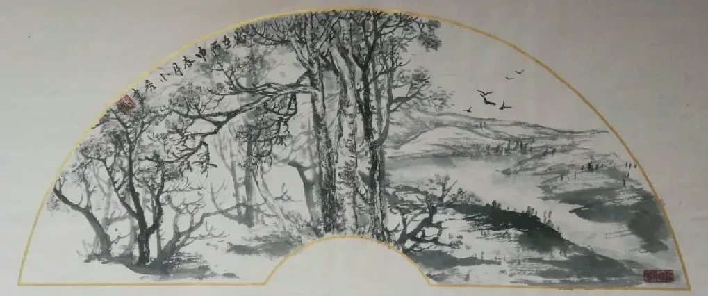 罗小秀·扇面山水