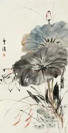 王雪涛·荷花游鱼图