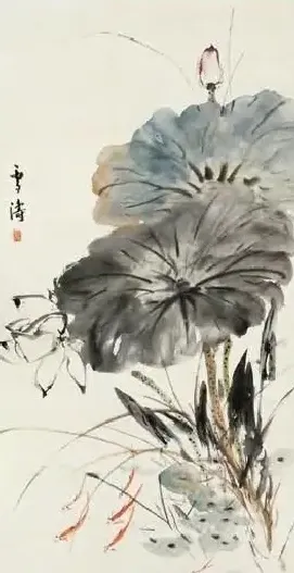 王雪涛·荷花游鱼图