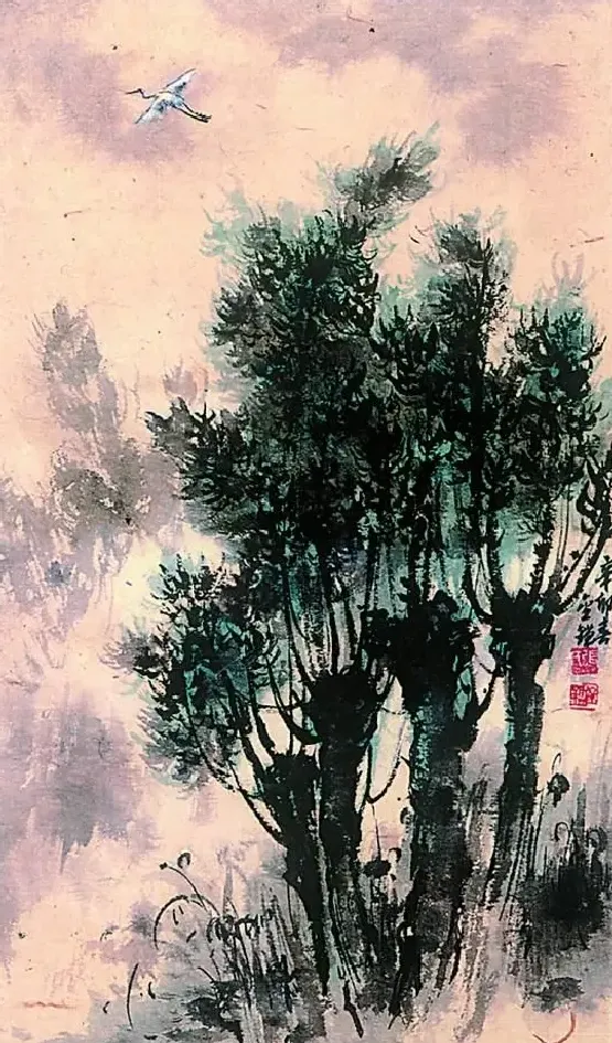 张金鉴·春塘放鹤