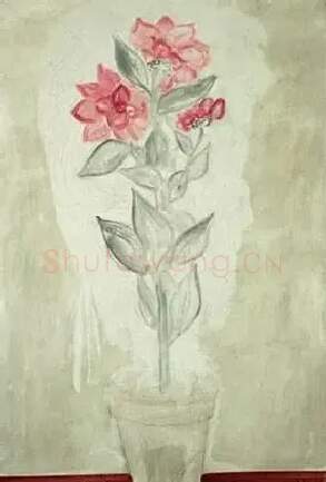 常玉·白底瓶花