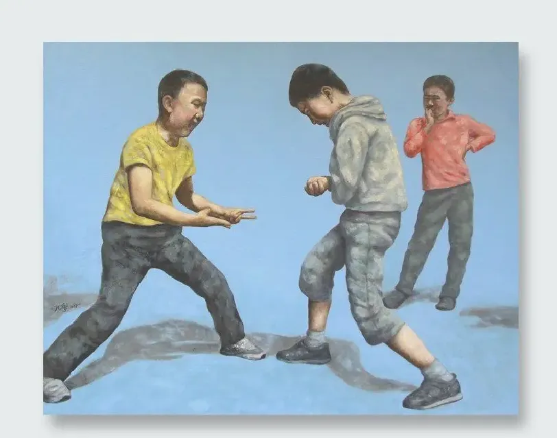 孔繁明·游戏-国王选大臣（布面油画80x100cm  2012年）