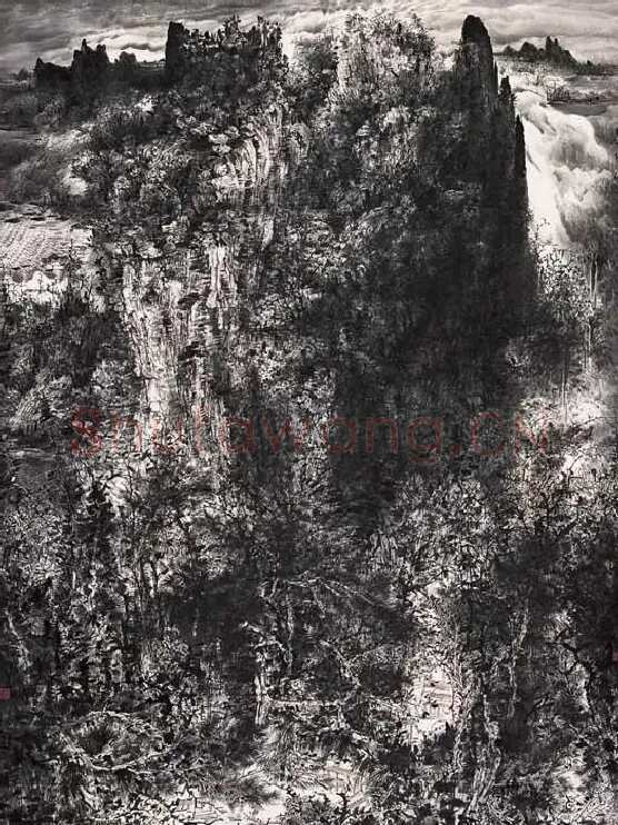 熊红钢·天台山神秀图