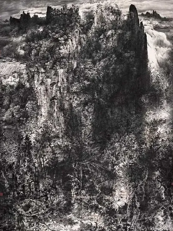 熊红钢·天台山神秀图