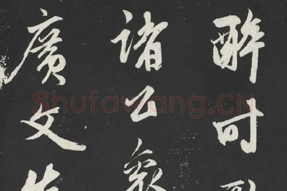 鲜于枢《行草真迹》墨拓字帖局部 (1)