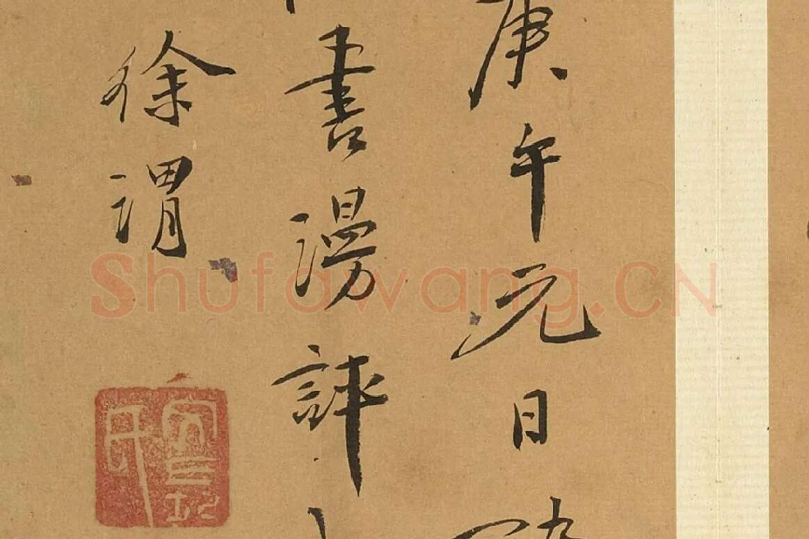 徐渭行书册页《诗帖并书评》局部 (11)