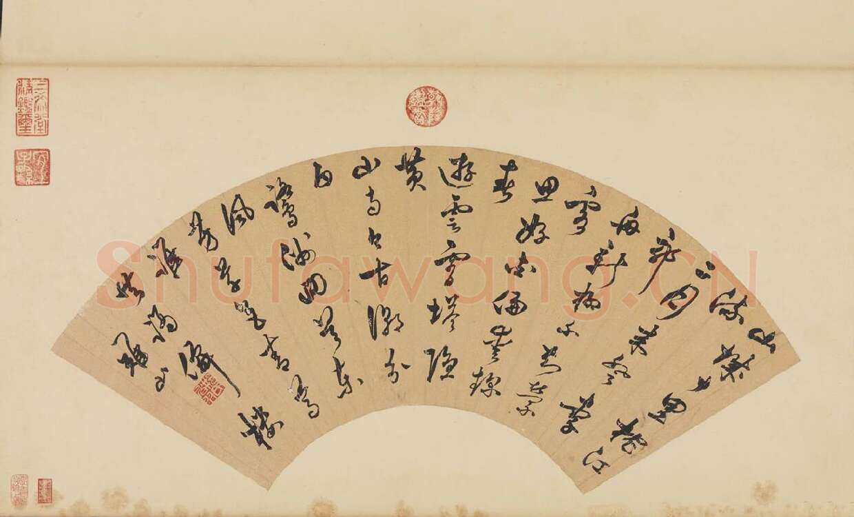 明代邢一凤《行书诗》扇面页