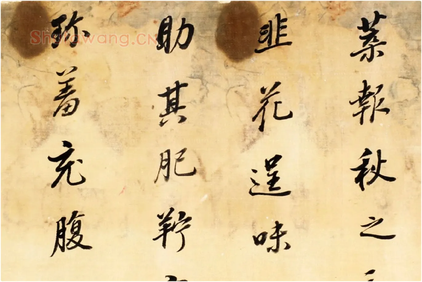 董其昌《仿杨少师韭花帖》局部 (2)