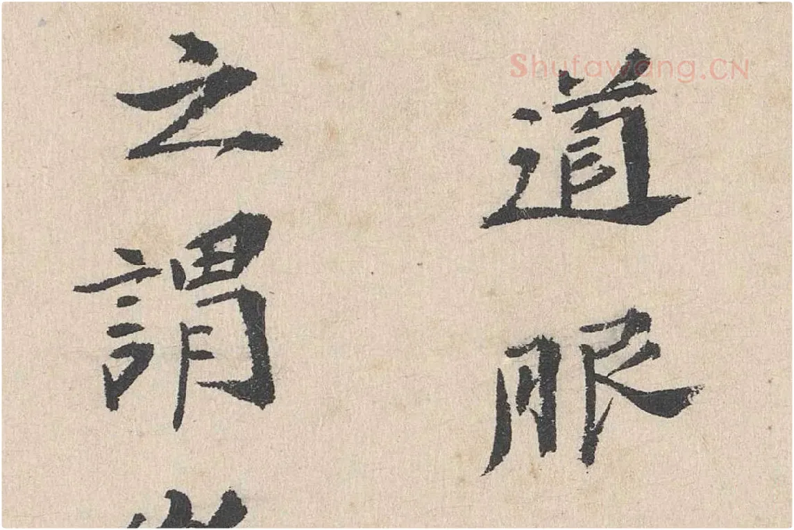卢浚行楷书法《跋道服赞》局部 (2)