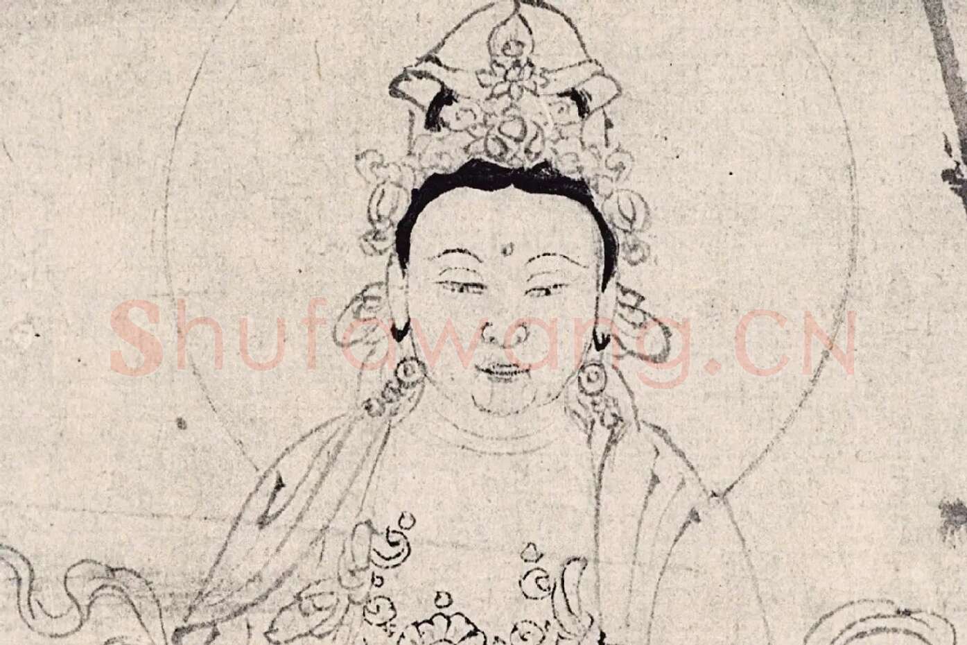 王绂《画观音书金刚经合璧卷》高清大图局部 (1)