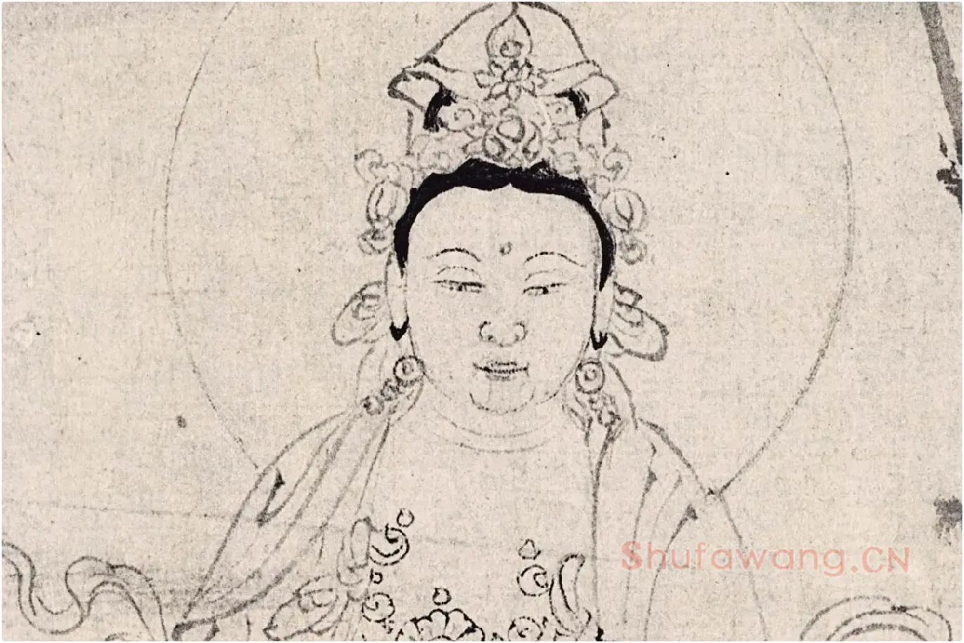 王绂《画观音书金刚经合璧卷》高清大图局部 (1)