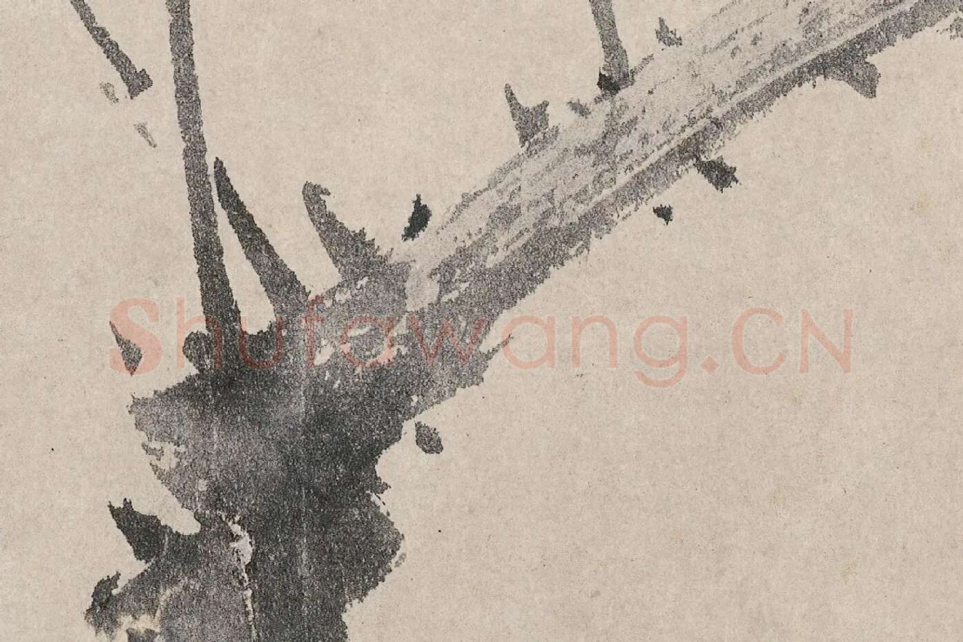 吴镇书画合璧图《墨梅图卷》高清大图局部 (2)
