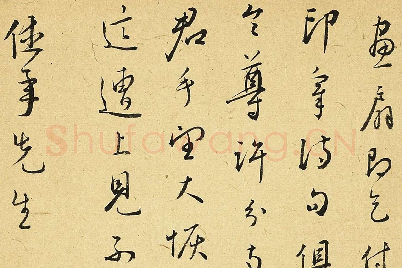 王宠草书尺牍页局部-01