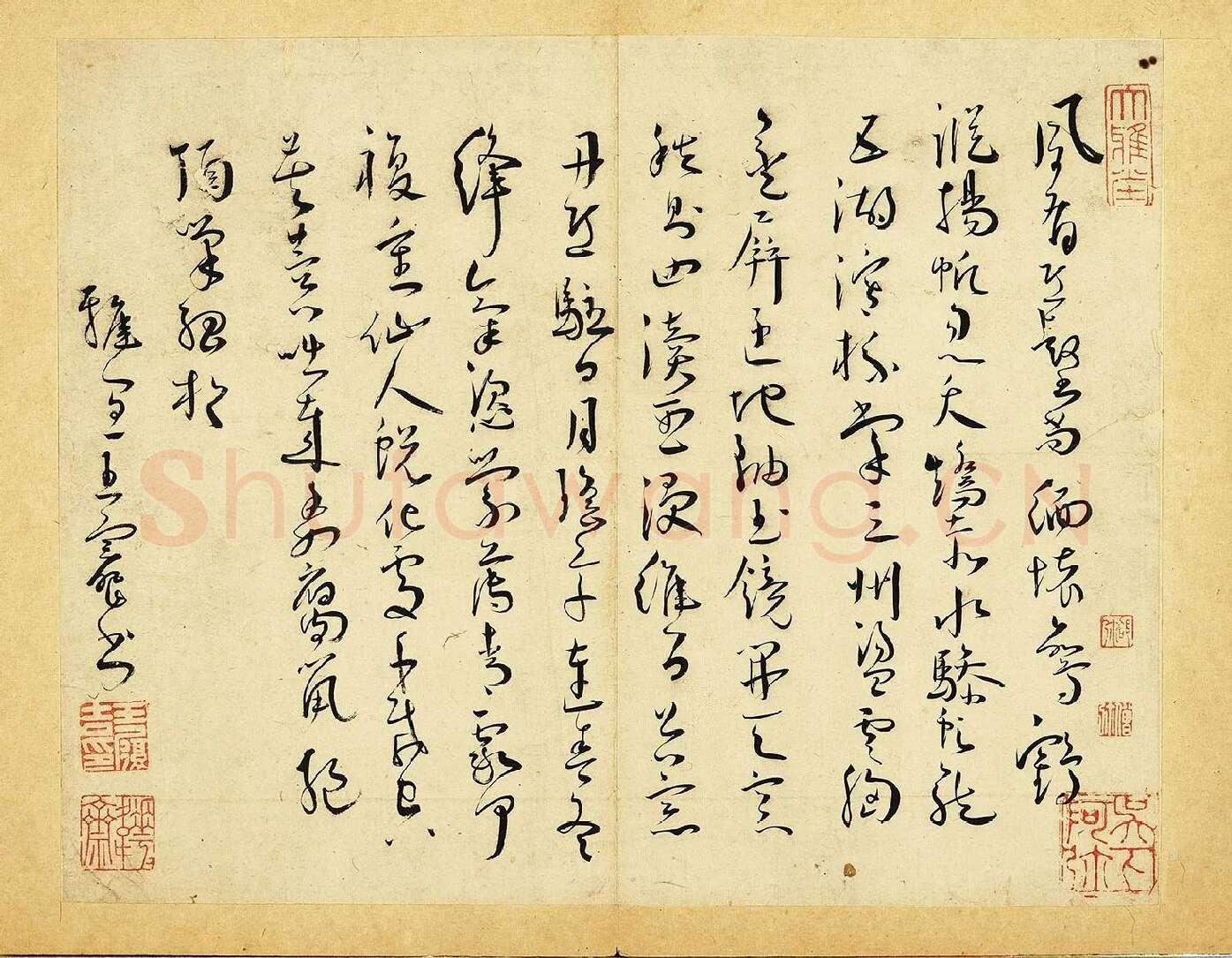 王宠草书书诗页