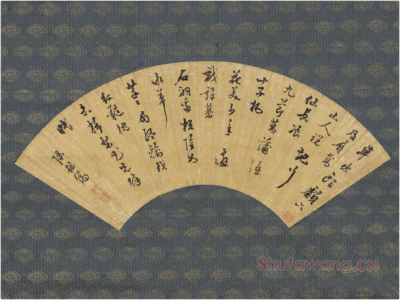 陈继儒行书七言律诗扇面