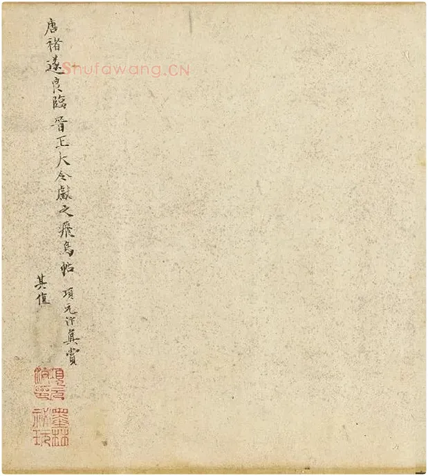 传褚遂良《临王献之飞鸟帖》卷_01