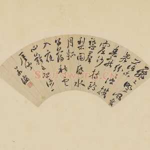 明代·于若瀛书法《行书诗》扇面页