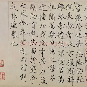 宋徽宗赵佶瘦金体《题跋张翰帖》