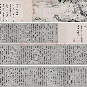 王绂《画观音书金刚经合璧卷》书画全卷