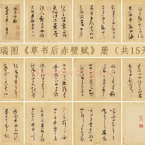 张瑞图《草书后赤壁赋》册（共15开）