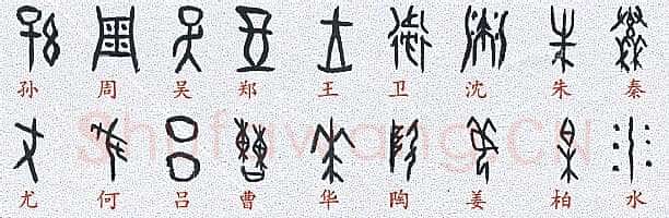 甲骨文百家姓甲骨文写法,摘自甲骨文百家姓