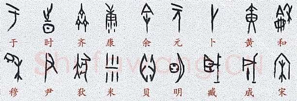 甲骨文百家姓甲骨文写法,摘自甲骨文百家姓