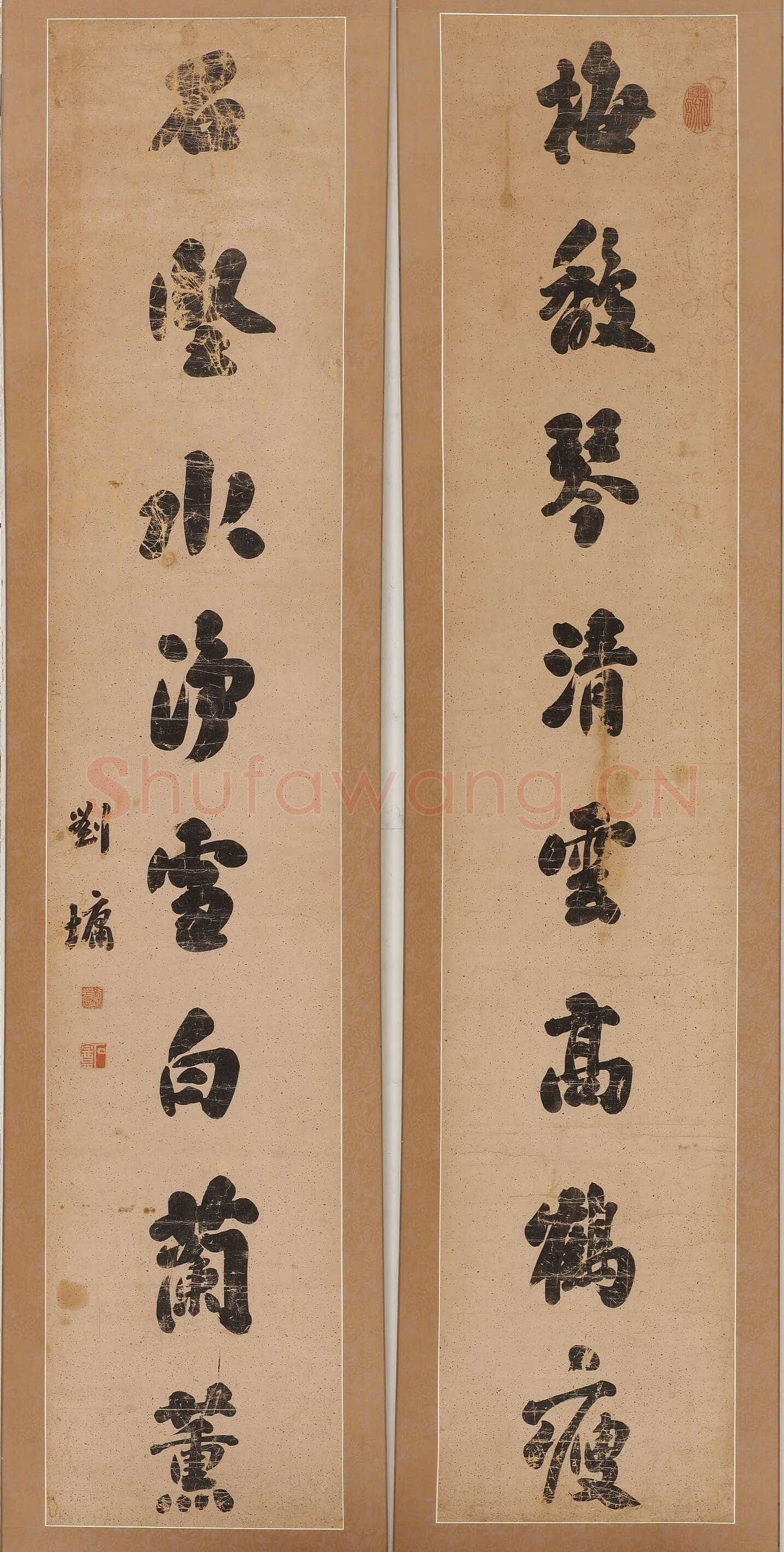 刘墉《行书梅馥石坚八言联》161×31cm×2 无锡博物院藏