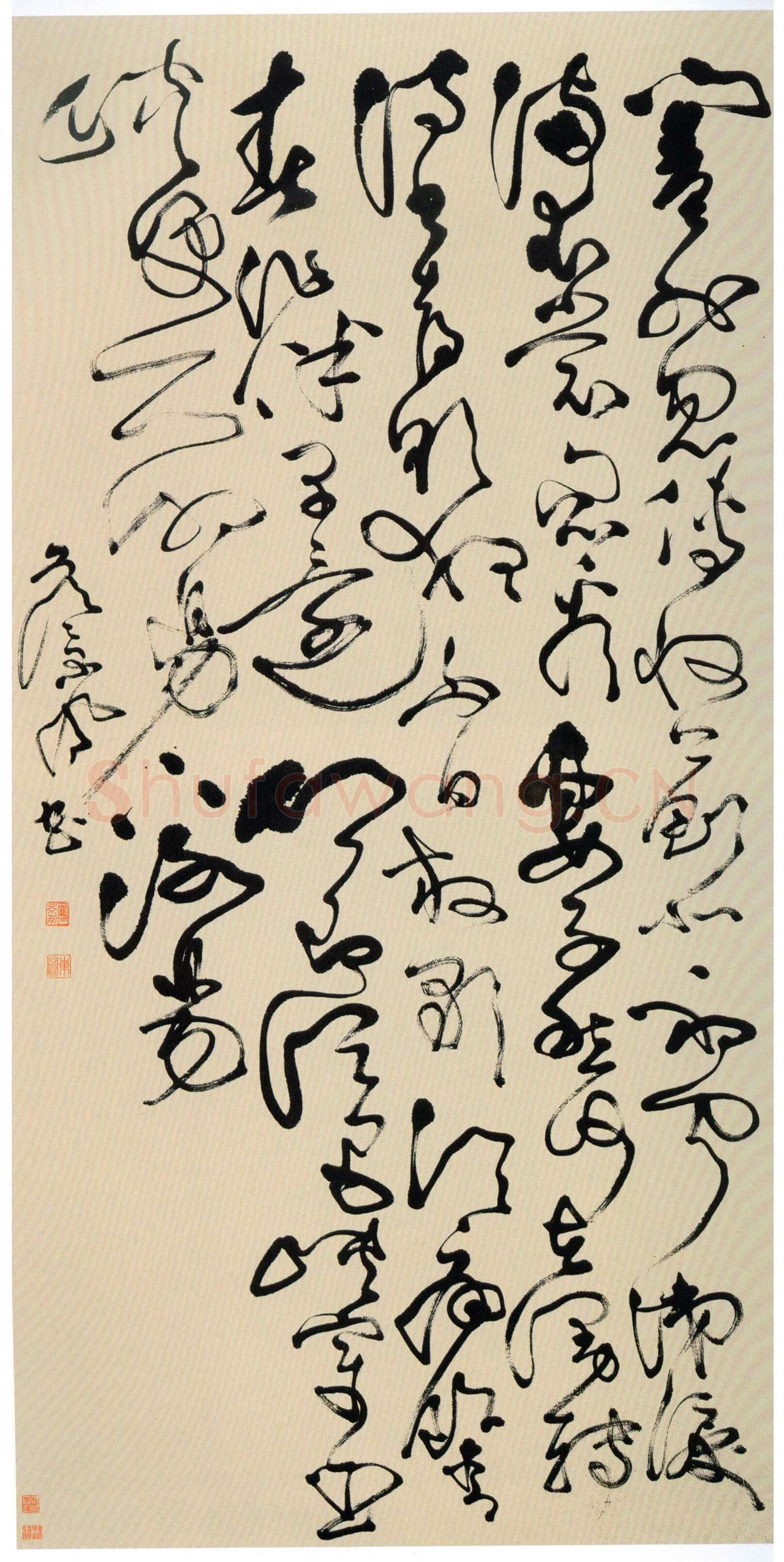詹景凤《草书杜甫诗轴》纸本草书 165.2×82.3cm 吉林省博物馆藏