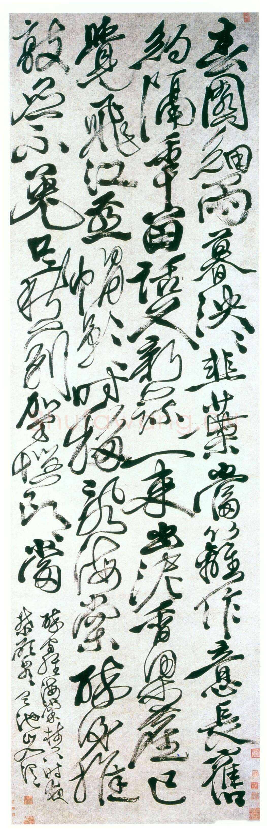 徐渭《草书春园细雨七律诗轴》纸本行草书 209.8×64.3cm 北京故宫博物院藏