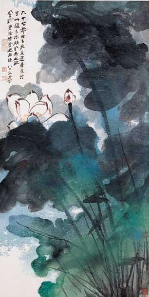 绘画作品墨荷图