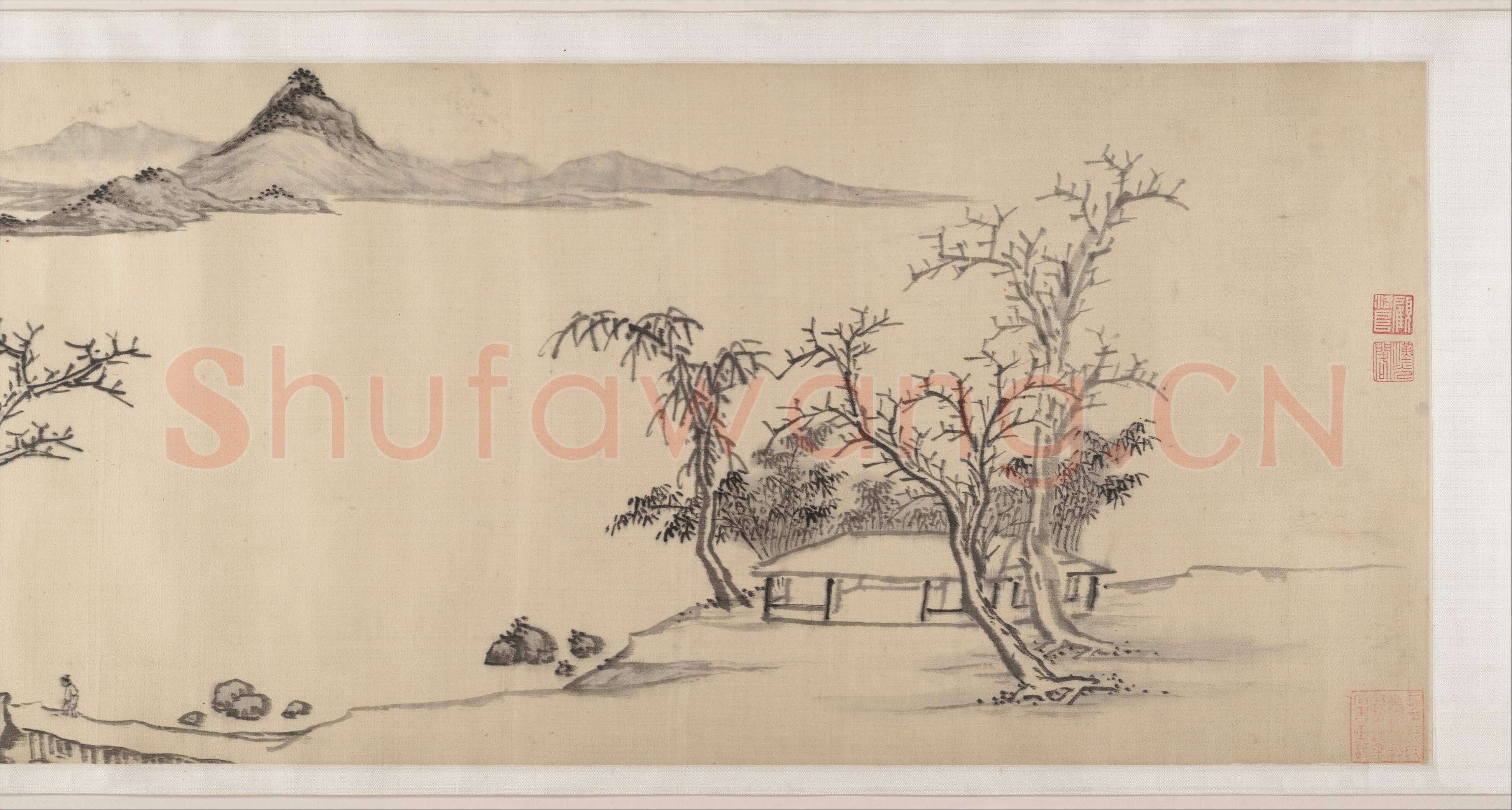 张瑞图《赤壁怀古大江东去》书画合卷 绫本 27.9×320厘米 崇祯二年(1629)纽约大都会艺术博物馆藏