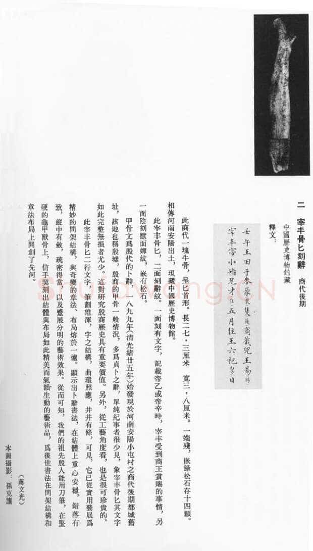 商 宰丰骨匕记事刻辞甲骨文写法,摘自商 宰丰骨匕记事刻辞