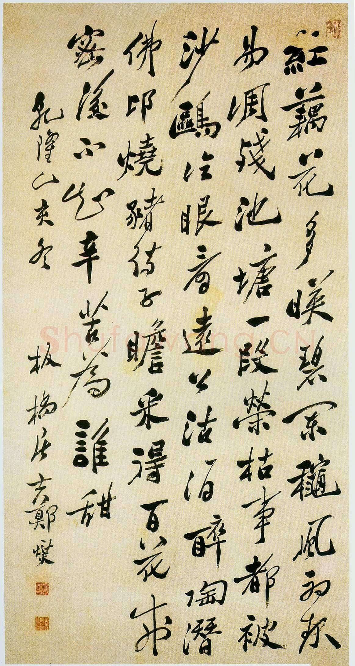 郑燮(郑板桥)《行书诗轴》纸本 162×84cm 1755年 济南市博物馆藏