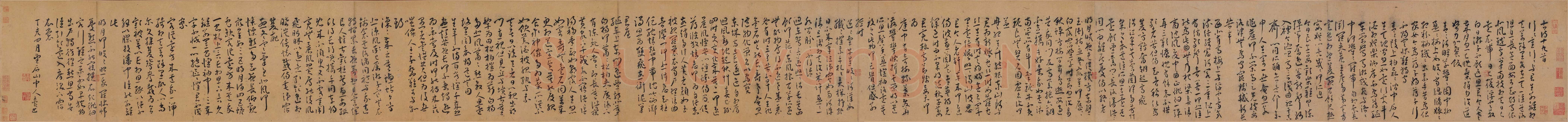 王宠《草书古诗十九首卷》纸本 草书 29.3×380.1cm 上海博物馆藏