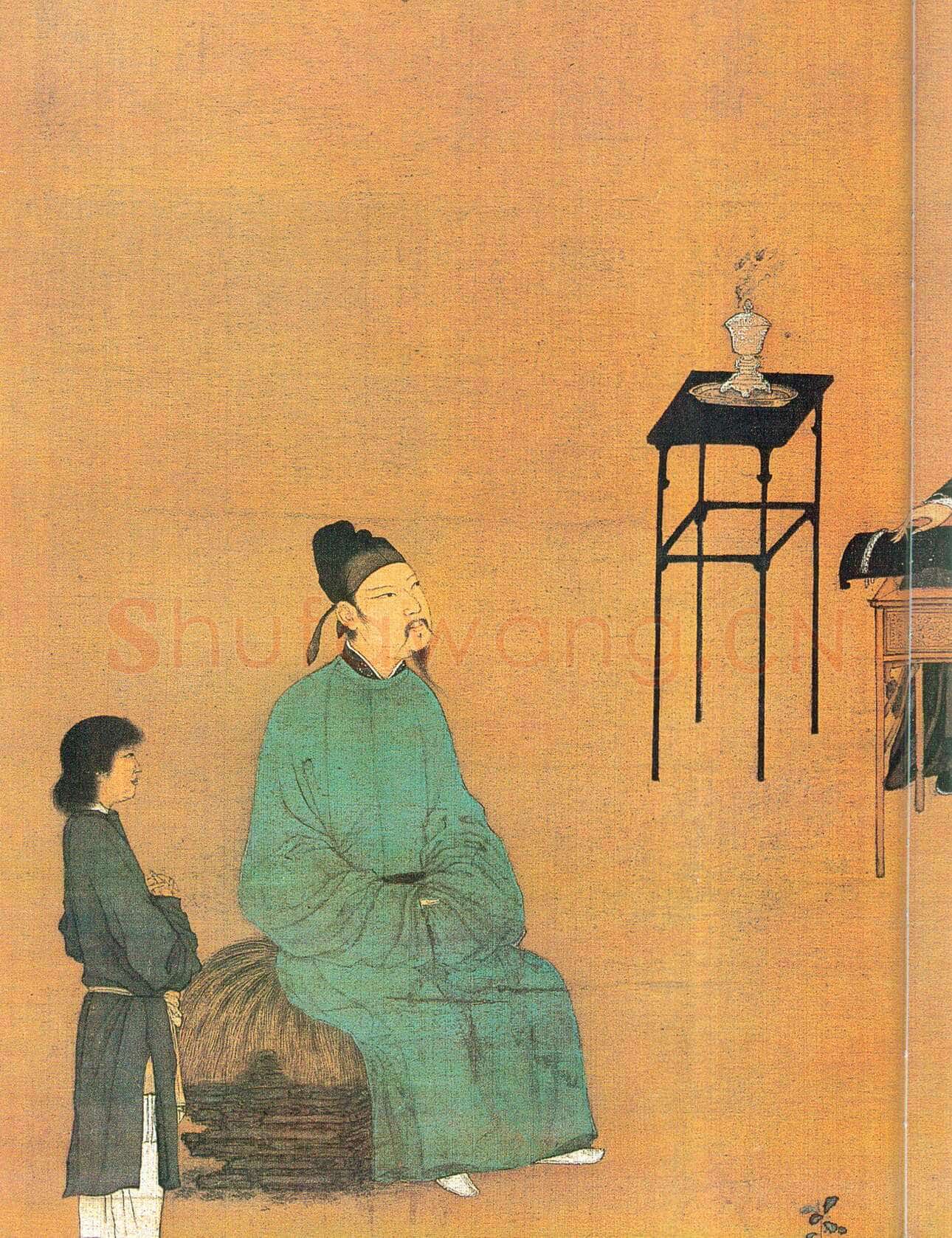 赵佶《听琴图》轴(传)绢本设色 147.2×51.3cm 北京故宫博物院藏
