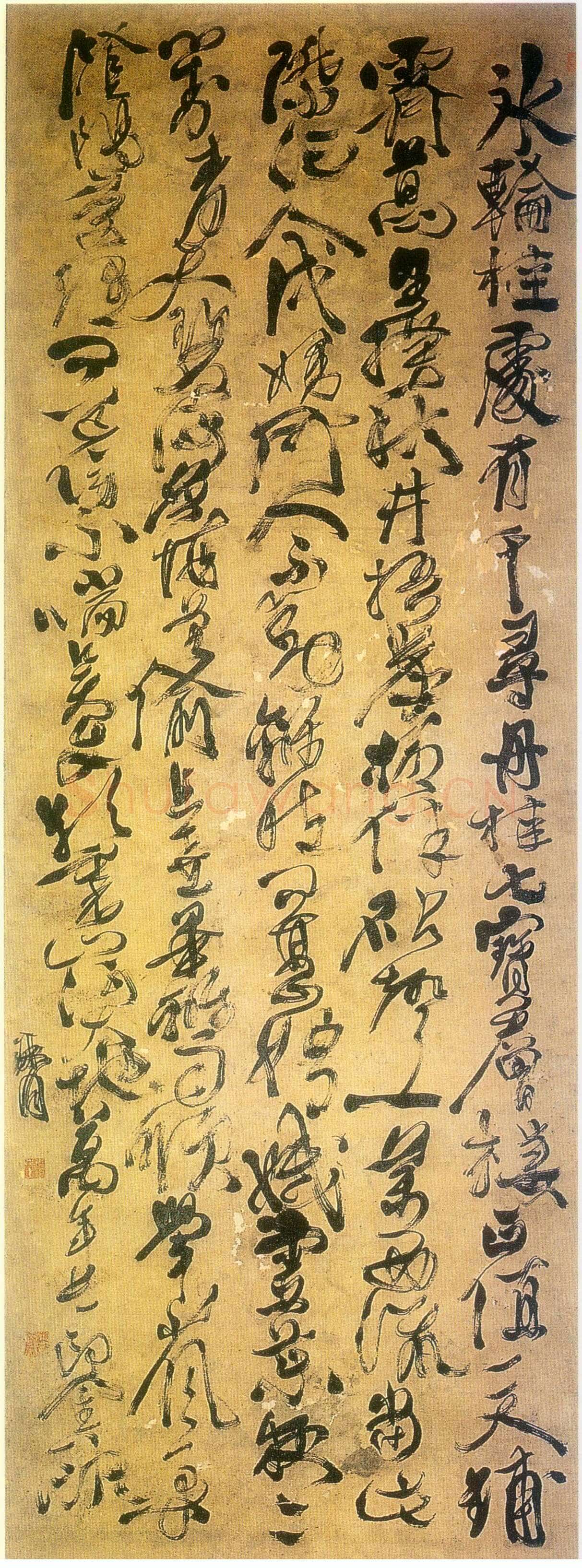 徐渭《咏月词轴》纸本 208×79cm 山西省博物馆藏