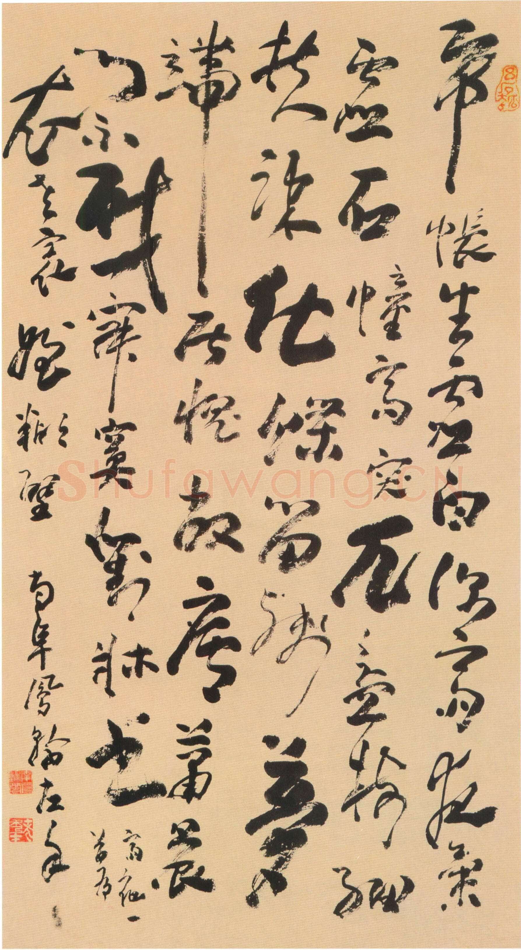 高凤翰《草书斋夜五律诗轴》纸本草书 115×62cm 青岛市博物馆藏