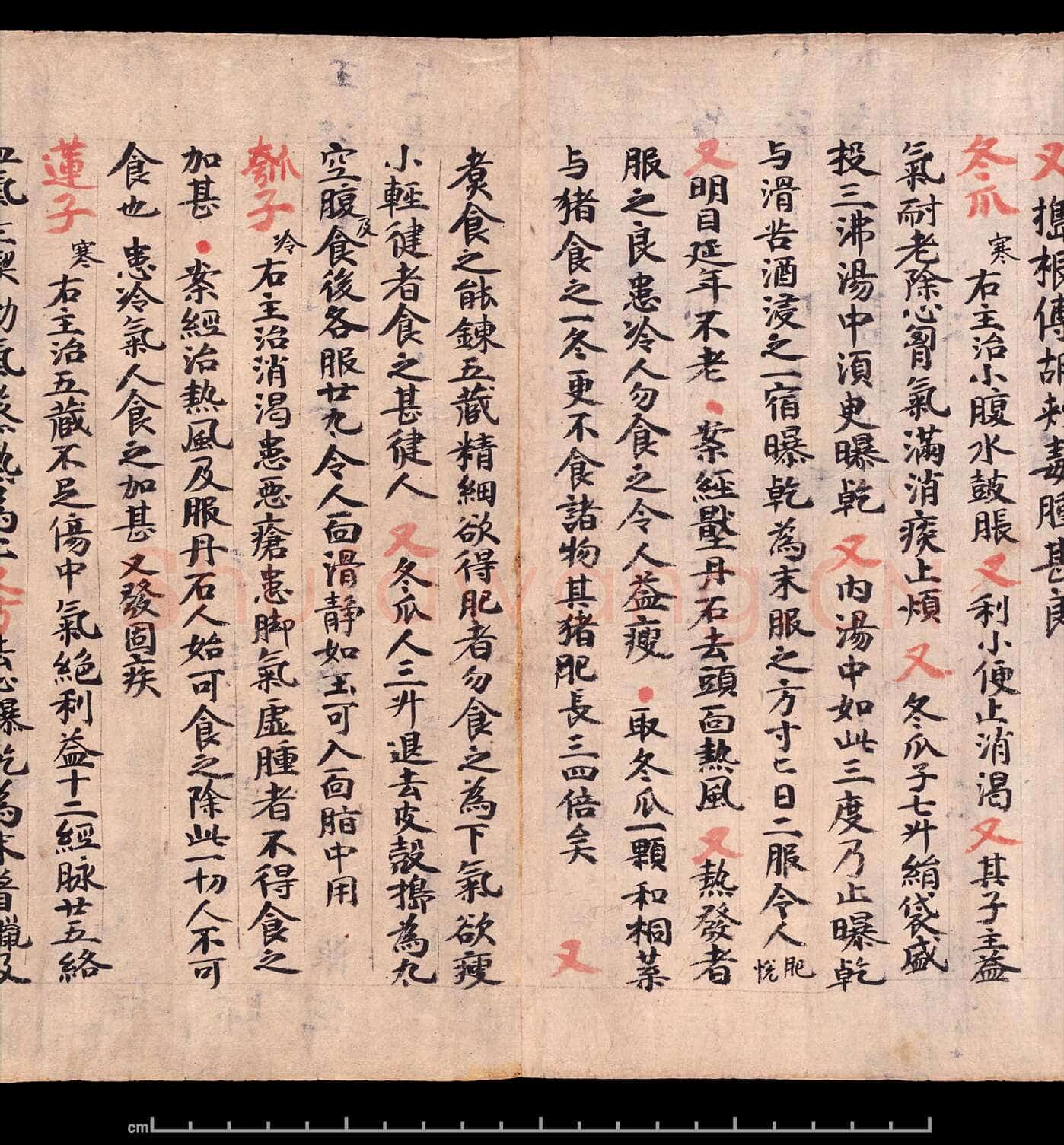 敦煌书法敦煌书法作品,摘自东晋至北宋食疗本草