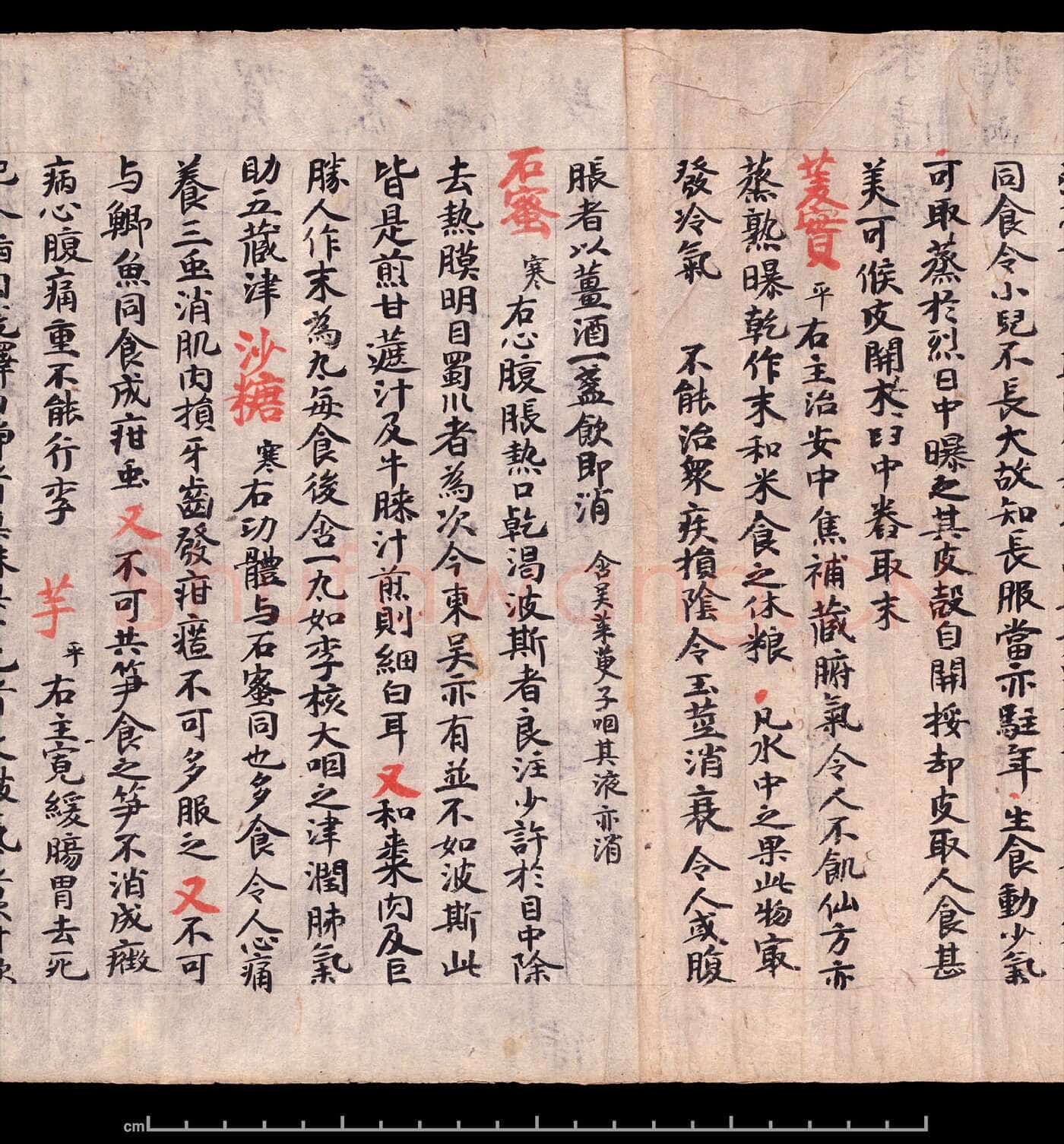 敦煌书法敦煌书法作品,摘自东晋至北宋食疗本草